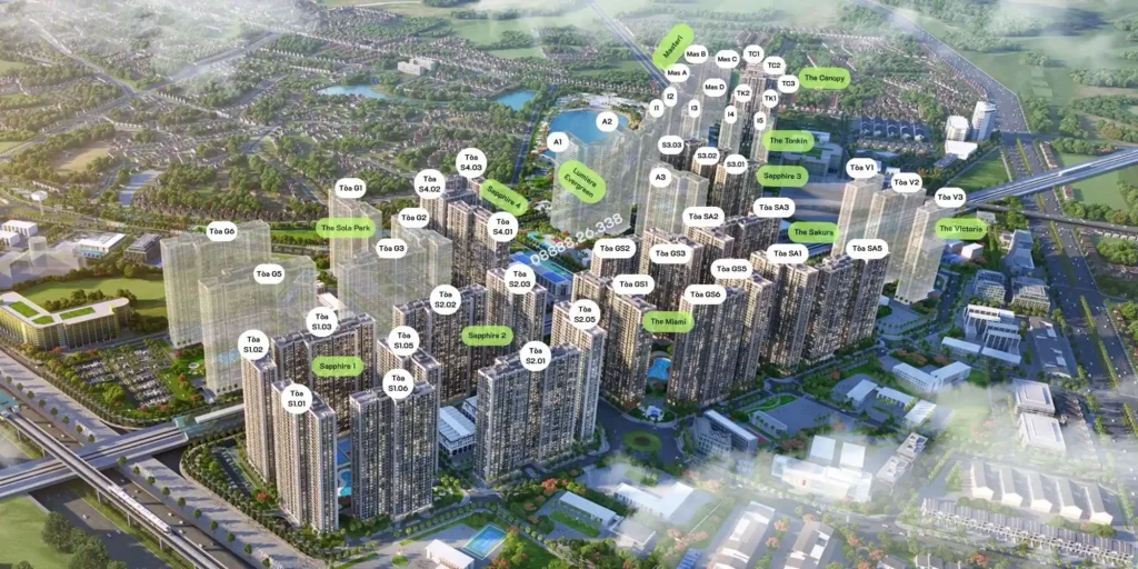 Vị trí 5 phân khu Sapphire và The Miami Vinhomes Smart City Tong-quan-vinhomes-smart-city-tay-mo