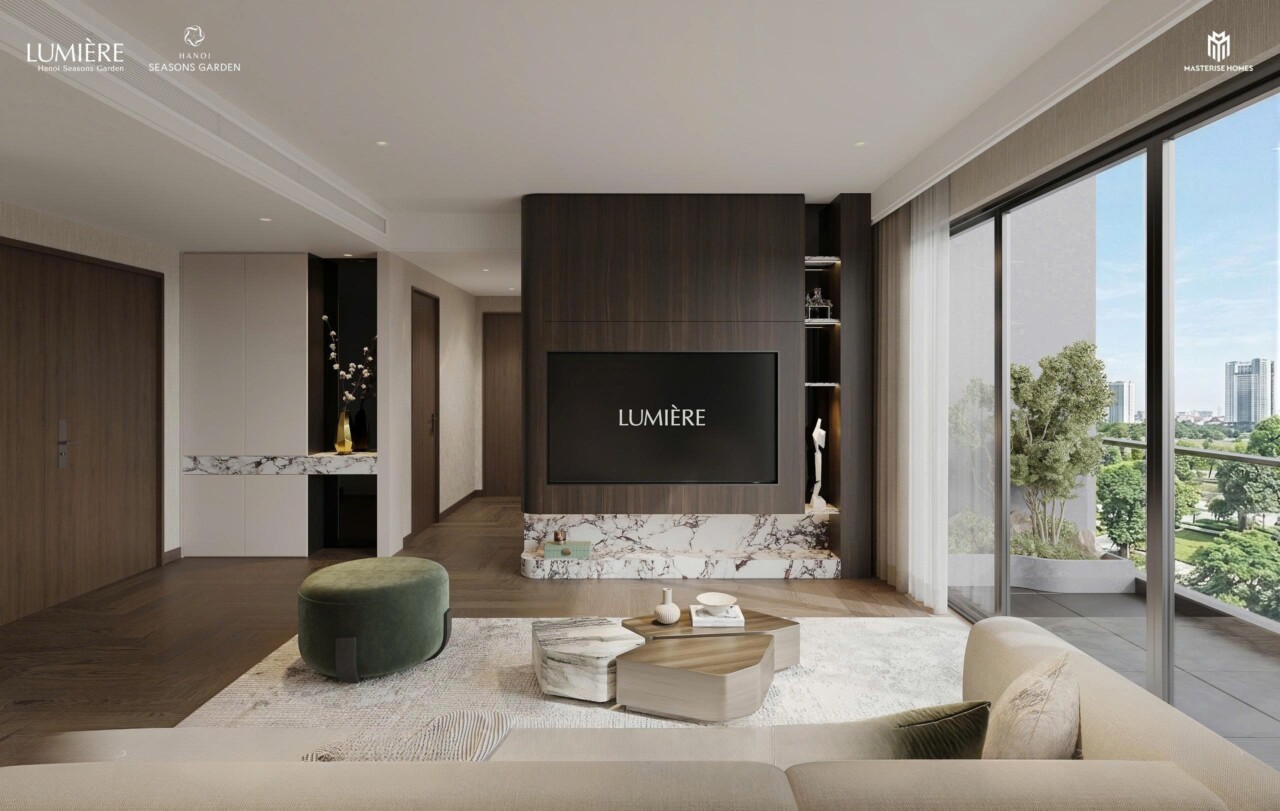 Tiêu chuẩn bàn giao Lumière Series Hạng sang căn 1PN — phòng khách bếp
