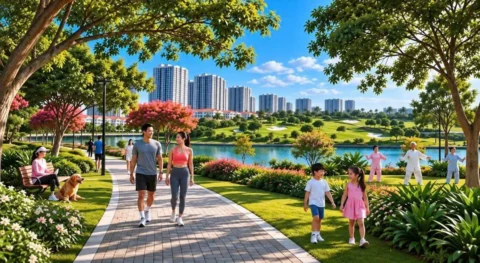 Phối cảnh lối dạo bộ ven 
